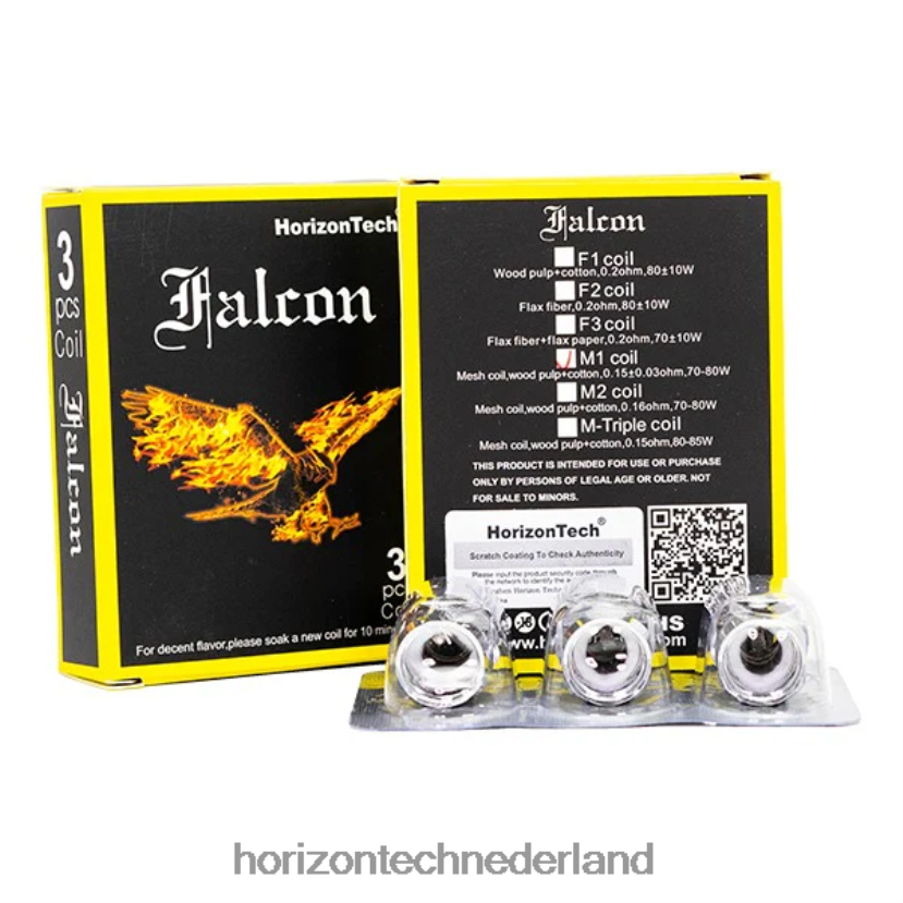 HorizonTech Falcon spoelen (3-pack) m1 mesh-spoel 0,15 ohm VDB6JJ162 - HorizonTech Vape Kit
