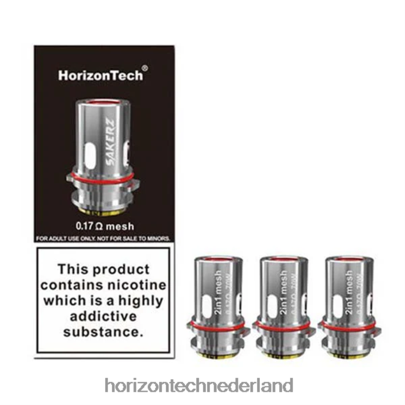 HorizonTech Sakerz spoelen (3-pack) 2-in-1 gaas 0,17 ohm (3-pack) VDB6JJ6 - Horizon Tech Vape Coils