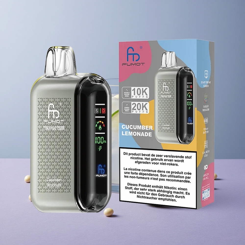 Fumot Tornado 20000 Komkommer Limonade met Dual Mesh Coil