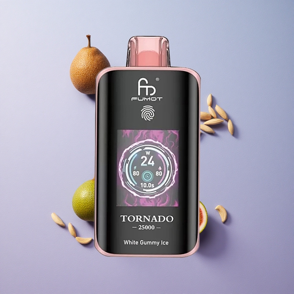 Fumot Tornado 25000 Kiwi Passievrucht Guave HD Scherm