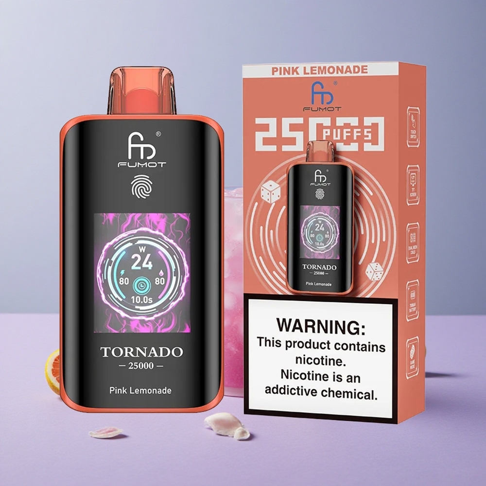Fumot Tornado 25000 Rozemarijn Citroenlimonade HD Scherm