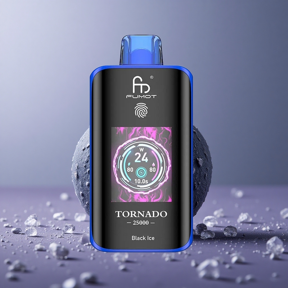 Fumot Tornado 25000 Zwart Ijs HD Scherm