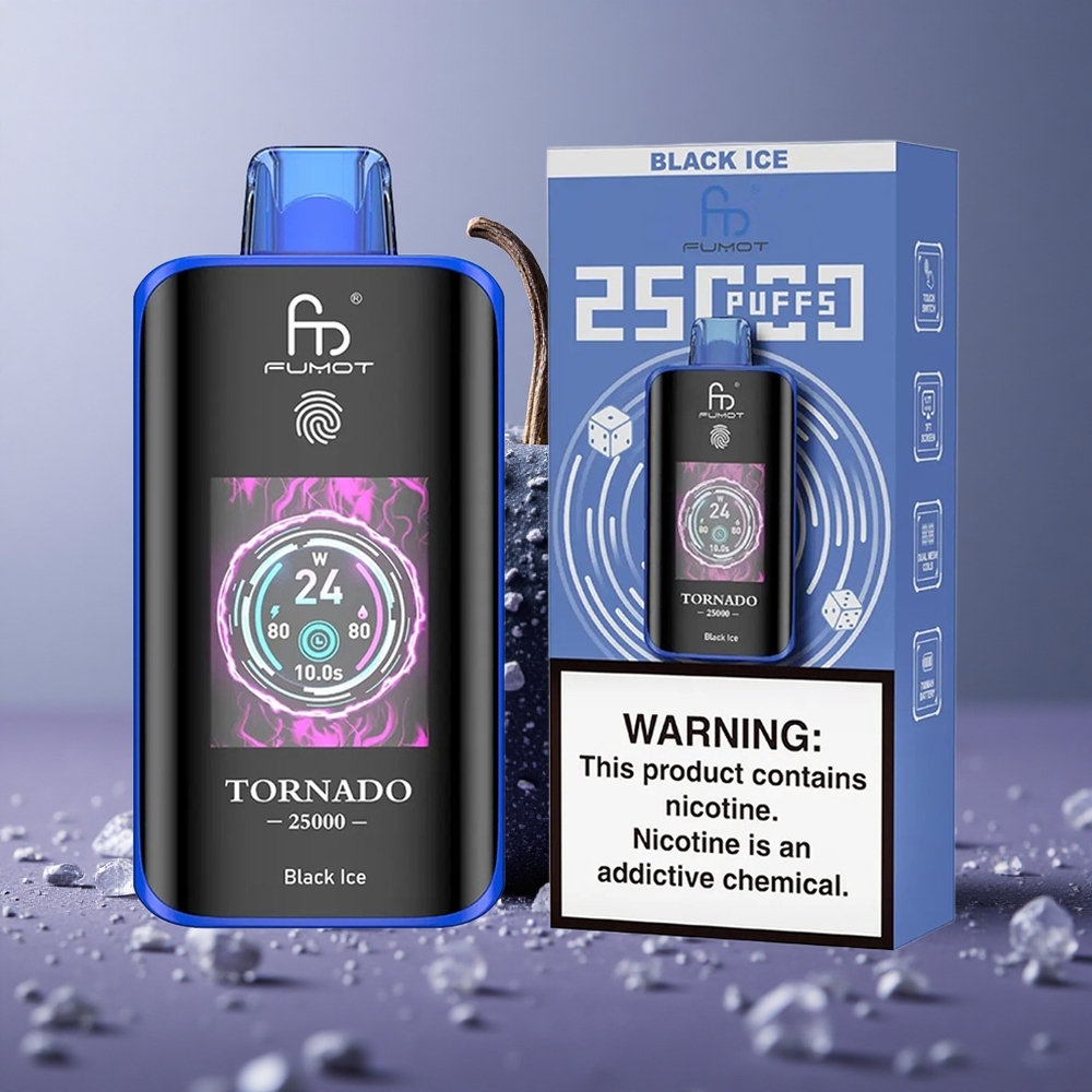 Fumot Tornado 25000 Zwart Ijs HD Scherm