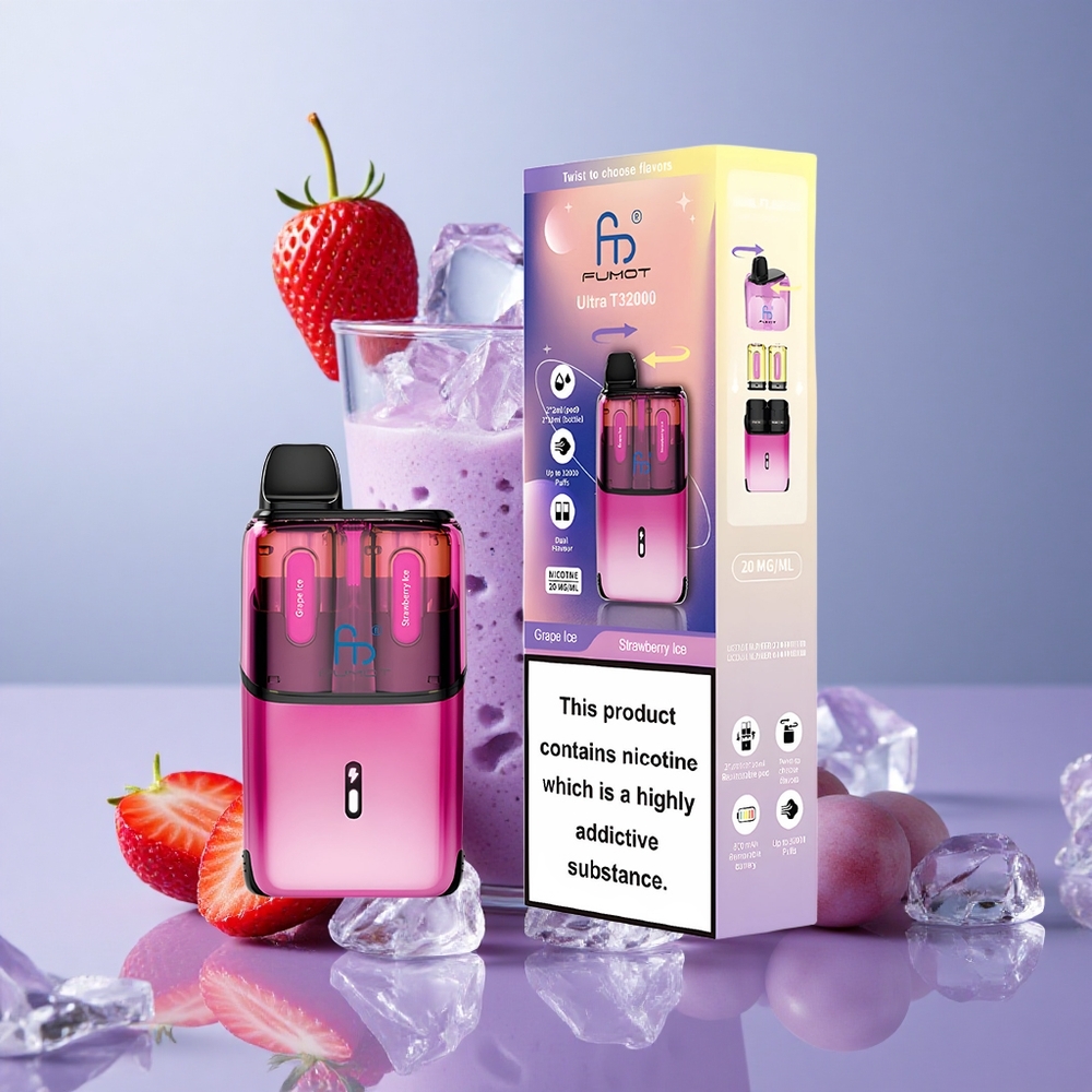 Fumot Ultra T32000 Druiven IJs - Aardbeien IJs met 24ml Vloeistof