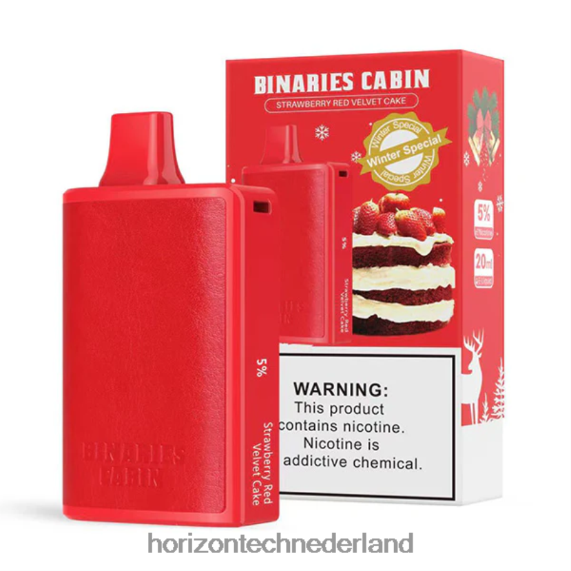 HorizonTech Binaries Cabin wegwerp 20 ml Aardbeien Red Velvet cake VDB6JJ79 - HorizonTech Vape Nederland