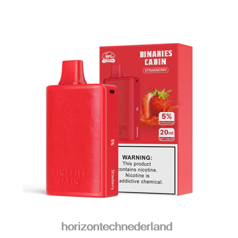 HorizonTech Binaries Cabin wegwerp 20 ml aardbei VDB6JJ68 - HorizonTech Amsterdam