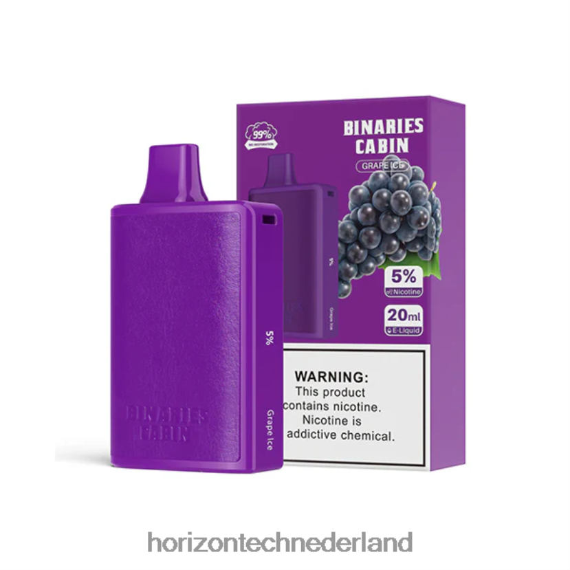 HorizonTech Binaries Cabin wegwerp 20 ml druiven ijs VDB6JJ55 - Horizon Tech Company