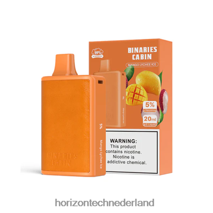 HorizonTech Binaries Cabin wegwerp 20 ml mango-lychee-ijs VDB6JJ62 - HorizonTech Vape Kit