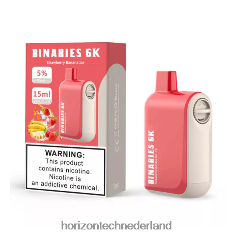HorizonTech Binaries Cabin wegwerp 15 ml aardbei-bananenijs VDB6JJ51 - HorizonTech Vape