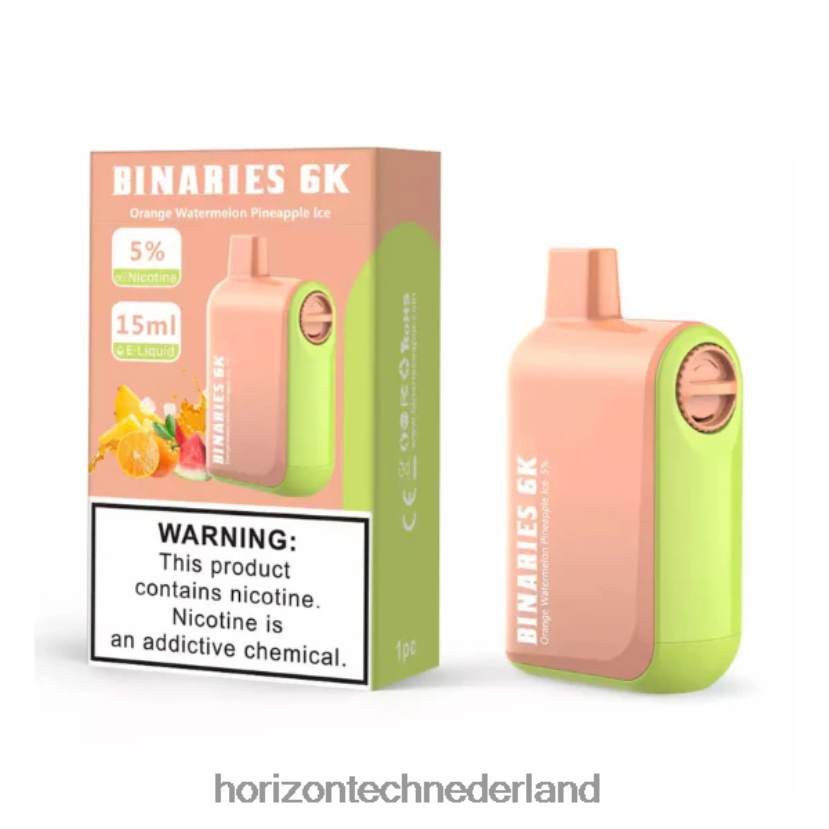 HorizonTech Binaries Cabin wegwerp 15 ml oranje watermeloen-ananasijs VDB6JJ50 - Horizon Tech Vape Tank