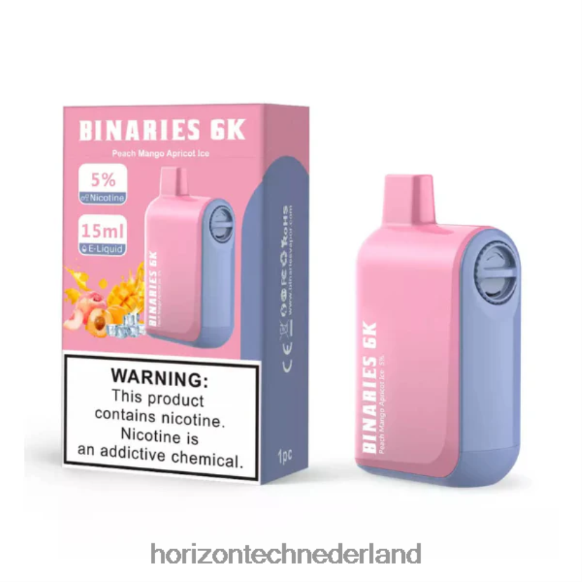 HorizonTech Binaries Cabin wegwerp 15 ml perzik-mango-abrikoosijs VDB6JJ52 - HorizonTech Vape Kit