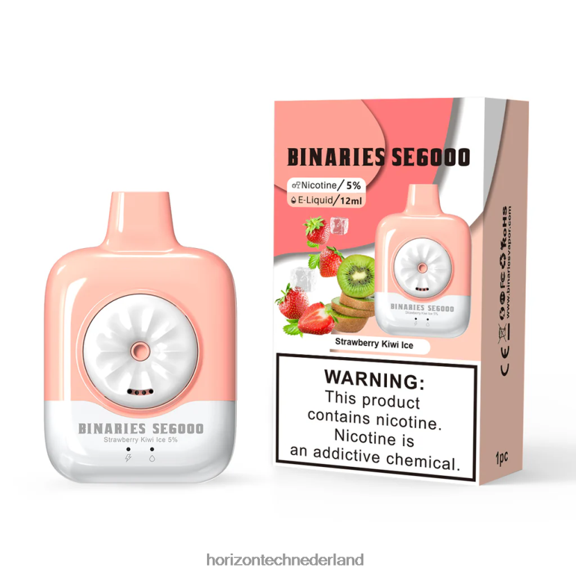 HorizonTech Binaries Cabin wegwerp se 12ml aardbei-kiwi-ijs VDB6JJ144 - Horizon Tech Vape
