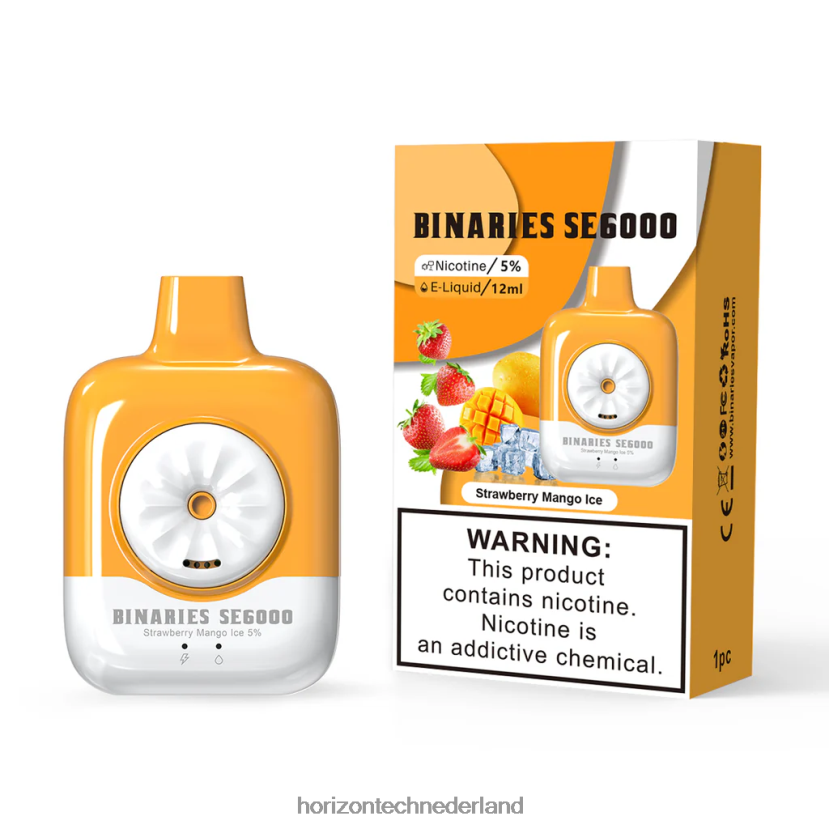 HorizonTech Binaries Cabin wegwerp se 12ml aardbei-mango-ijs VDB6JJ139 - HorizonTech Vape Nederland