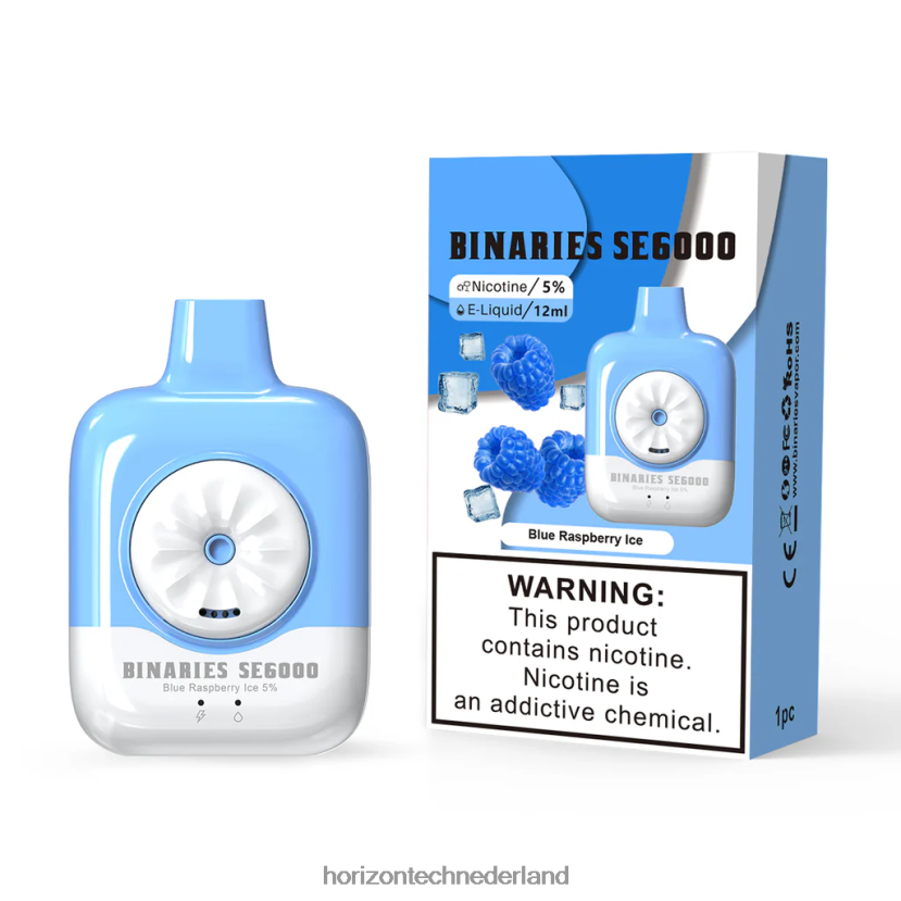 HorizonTech Binaries Cabin wegwerp se 12ml blauw frambozenijs VDB6JJ125 - Horizon Tech Company