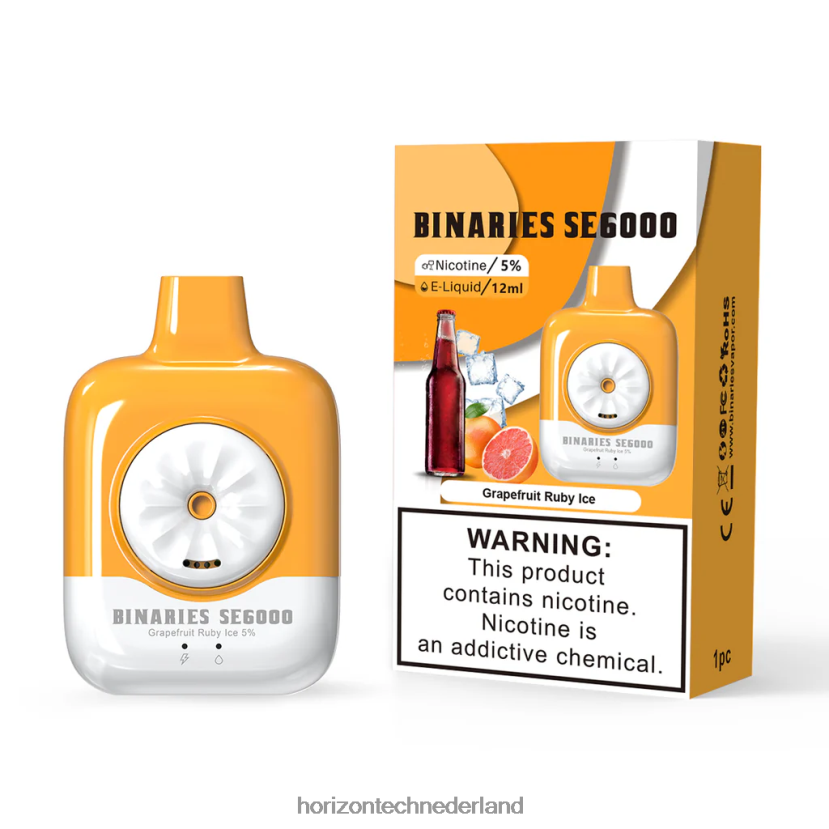 HorizonTech Binaries Cabin wegwerp se 12ml grapefruit robijn ijs VDB6JJ157 - HorizonTech Nederland