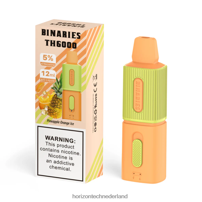 HorizonTech Binaries Cabin th6000 wegwerp 12 ml ananas oranje ijs VDB6JJ109 - HorizonTech Vape Nederland
