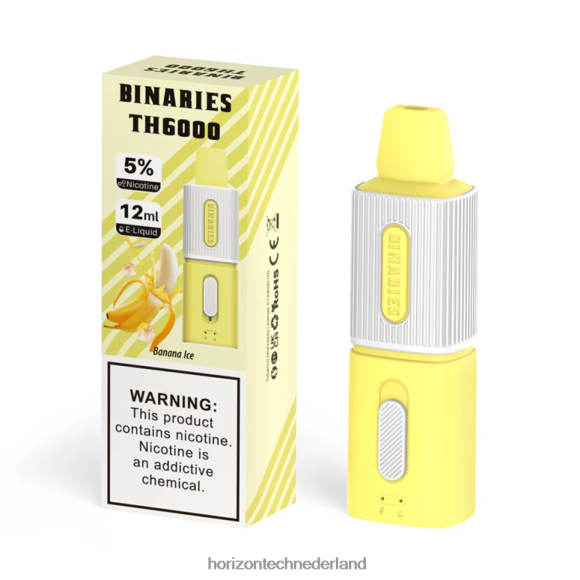 HorizonTech Binaries Cabin th6000 wegwerp 12 ml bananen ijs VDB6JJ97 - HorizonTech Nederland