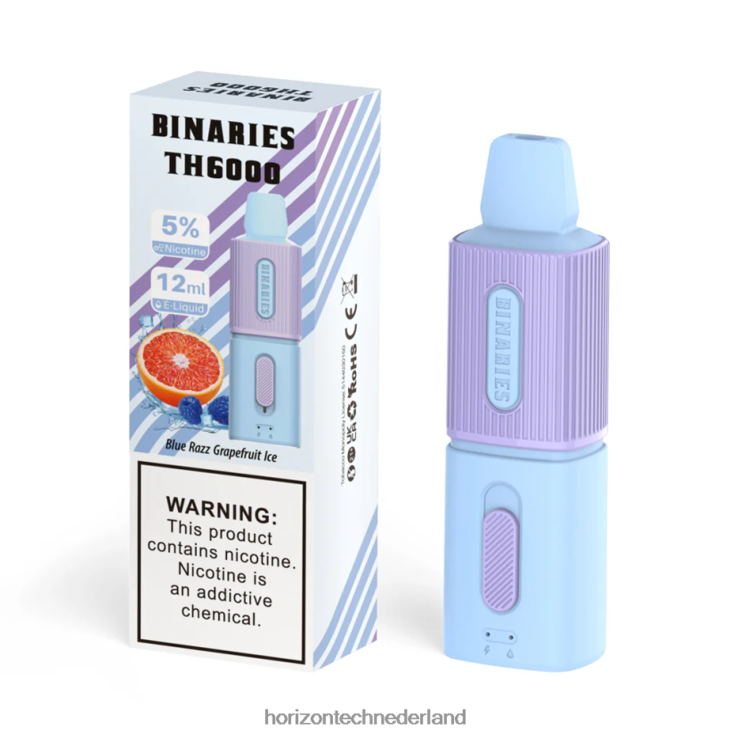 HorizonTech Binaries Cabin th6000 wegwerp 12 ml blauw razz grapefruitijs VDB6JJ108 - HorizonTech Amsterdam