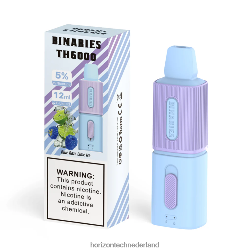 HorizonTech Binaries Cabin th6000 wegwerp 12 ml blauw razz limoenijs VDB6JJ106 - Horizon Tech Vape Coils
