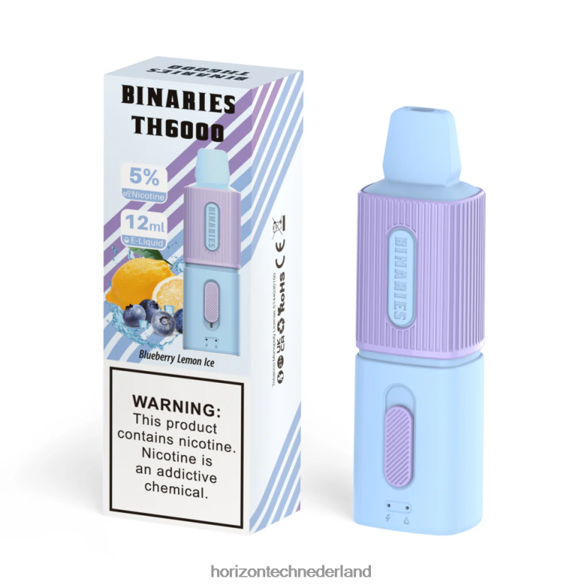 HorizonTech Binaries Cabin th6000 wegwerp 12 ml bosbessen-citroenijs VDB6JJ115 - Horizon Tech Company